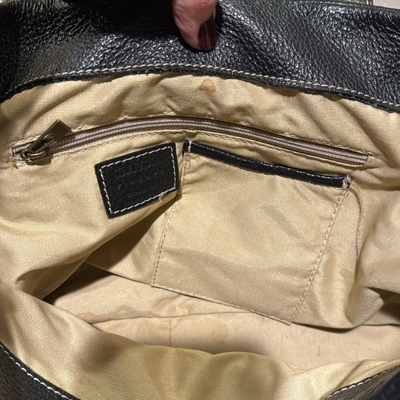 Claudia Firenze Italian Pebble Leather Handbag Authentic - Black - Made in Italy - Picture 4 of 12